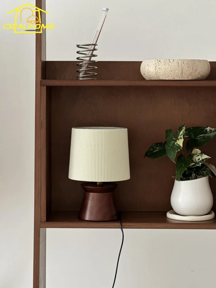 Afralia™ Solid Wood Table Lamp LED E27 Bedroom Bedside Desk Lights