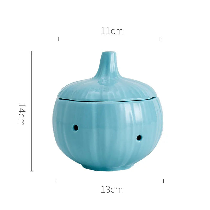 Afralia™ Ceramic Onion Shape Storage Jar with Lid for Cosmetics, Jewelry, and Candy