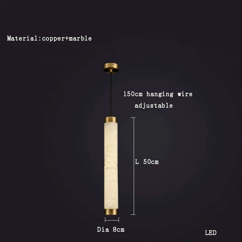 Alabaster Marble LED Pendant by Afralia™ - Modern Dining Room Kitchen Fixture