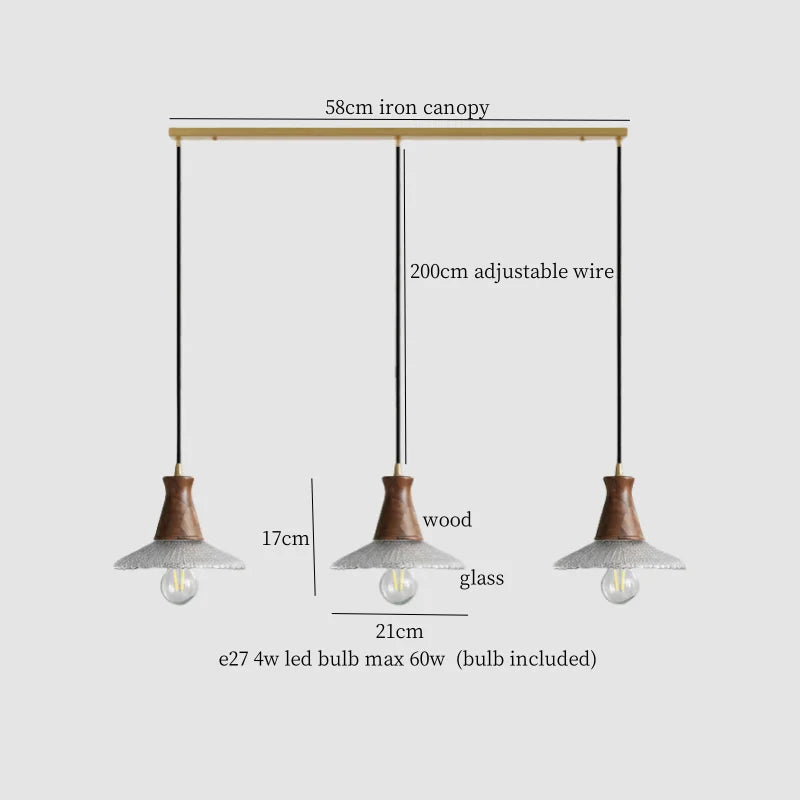 Afralia™ Vintage Glass LED Pendant Lights: Bedroom Living Room Hanging Lamp Lighting