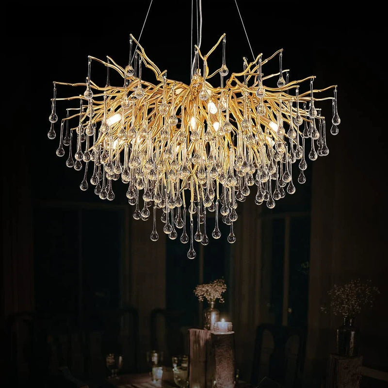 Afralia™ Luxury Crystal LED Chandelier Silver Gold G9 - Perfect for Indoor Hall Living Room Dining Room