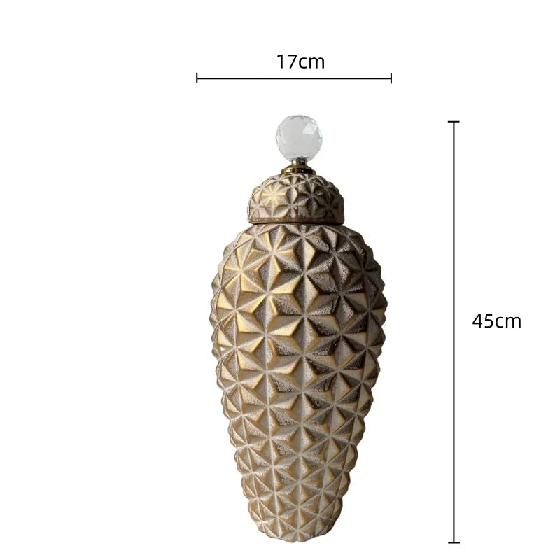 Afralia™ Geometric Diamond Ceramic Vase: Stylish Flower Arrangement Décor Jar