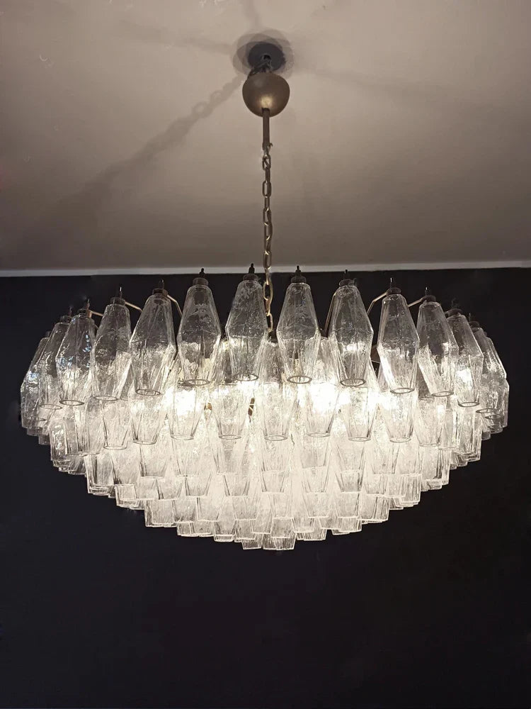 Afralia™ Colorful Gray Glass Chandelier Lighting: Modern Luxury for Dining Room, Villa, Large Home