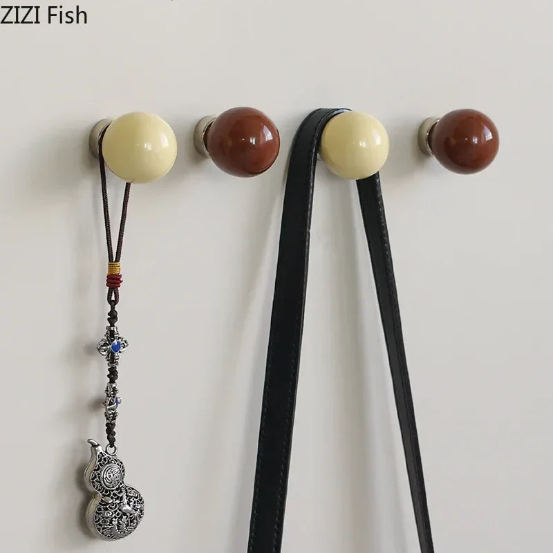 Afralia™ Ceramic Circular Wall Hooks – Magnetic Storage Holder & Decorative Rack