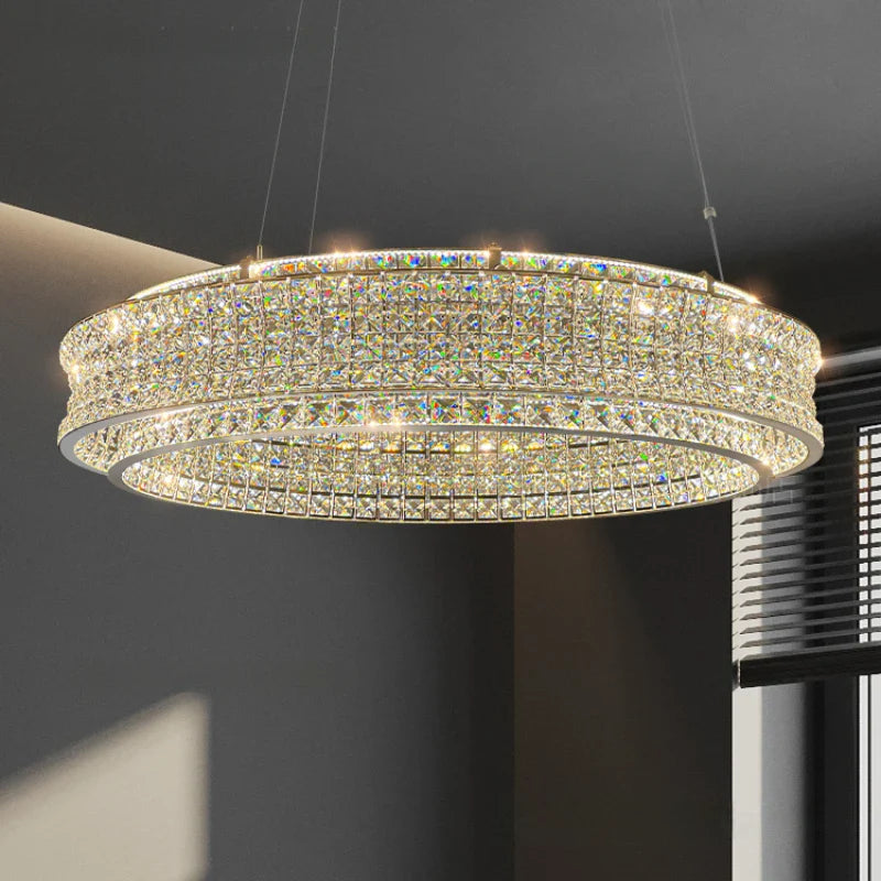 Afralia™ K9 Crystal Luxury Chandelier for Restaurant Bar Hotel LED Lamps