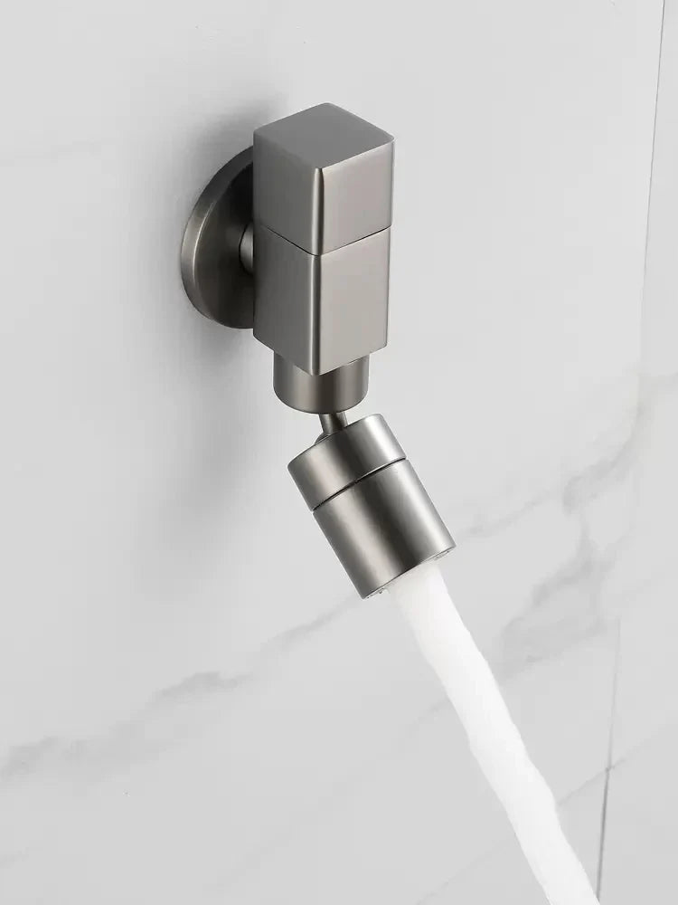 Afralia™ Square Chrome Mini Basin Tap - Wall Mounted Brass Faucet