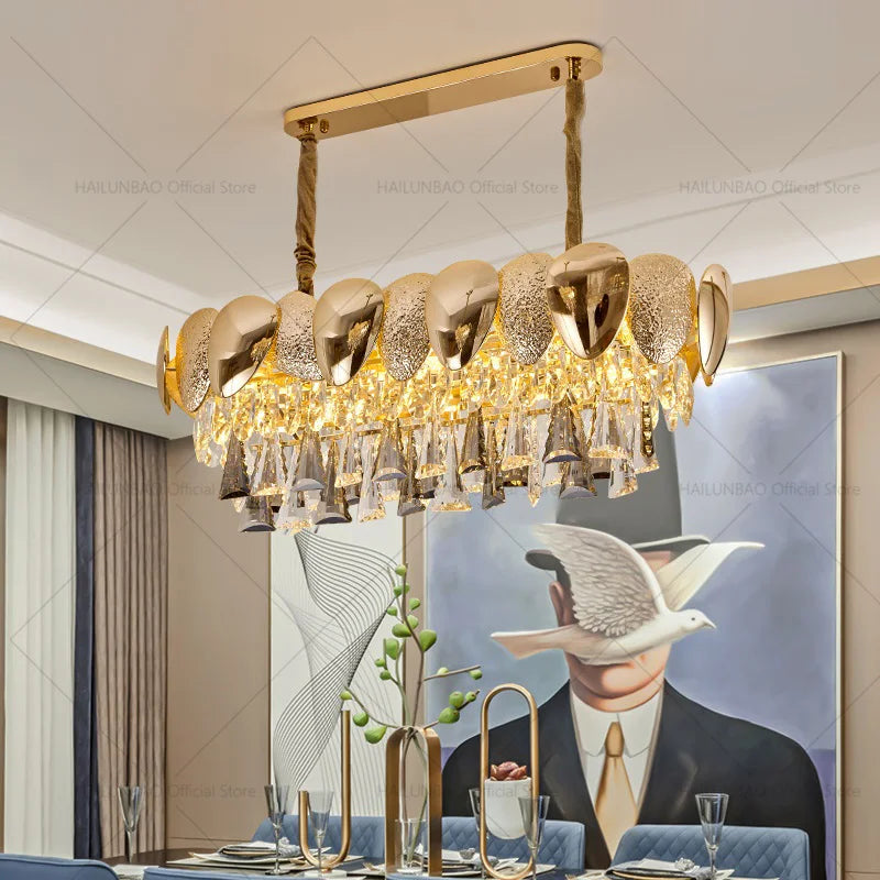 Afralia™ Crystal Chandelier: Modern Elegance for Living Room, Dining Room, Bedroom - Gold Finish