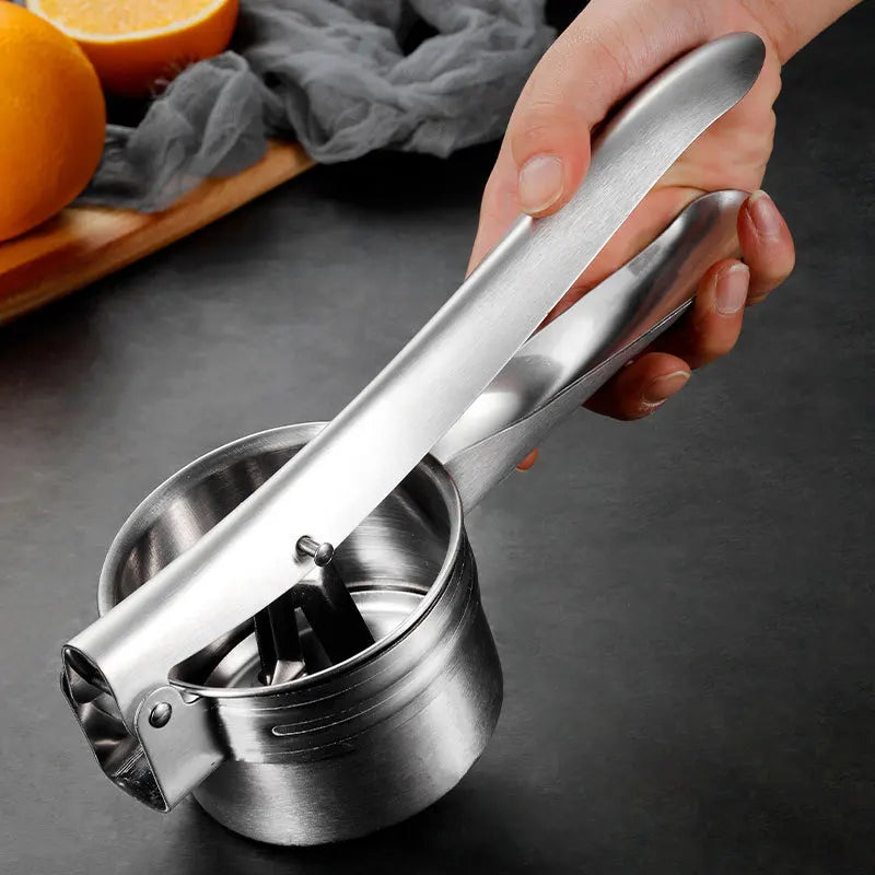 Afralia™ Stainless Steel Fruit Press Juicer Citrus Squeezer Lemon Potato Masher Home Kitchen