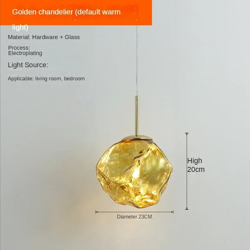 Afralia™ Ice Glass Pendant Light for Hallway Dining Living Bedroom - Modern Hanging Lamp