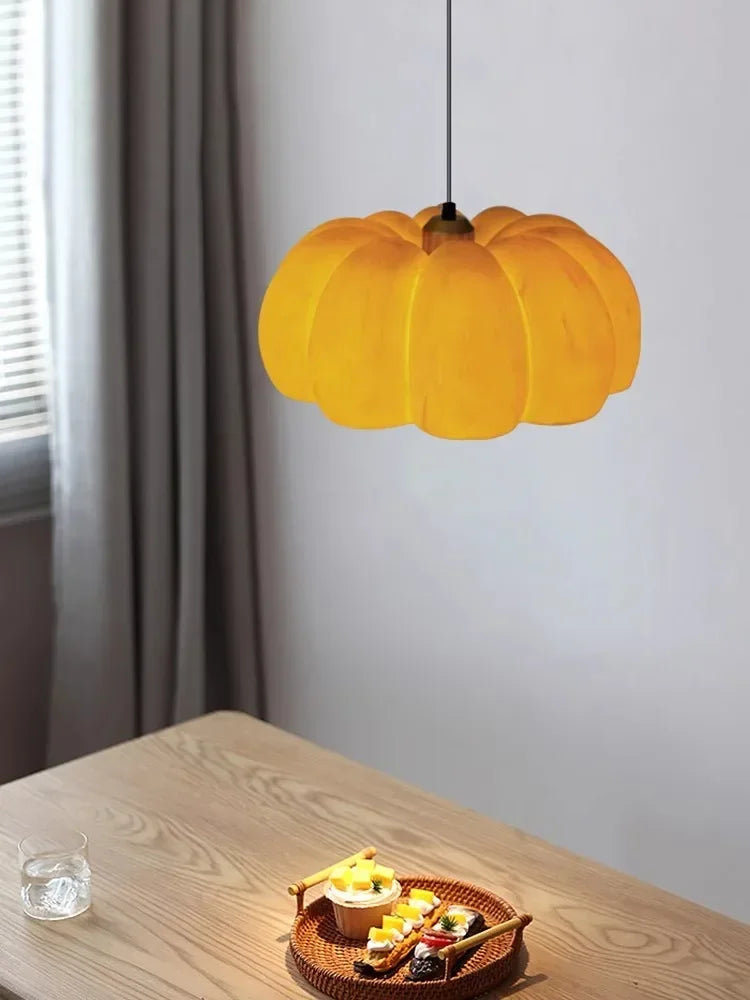 Afralia™ Retro LED Pumpkin Pendant Light for Dining Room, Bar, and Bedroom Decor