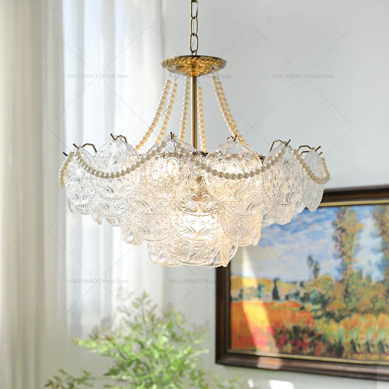 Afralia™ Crystal Chandelier: Modern Chic Pearl Light for Elegant Home Decor