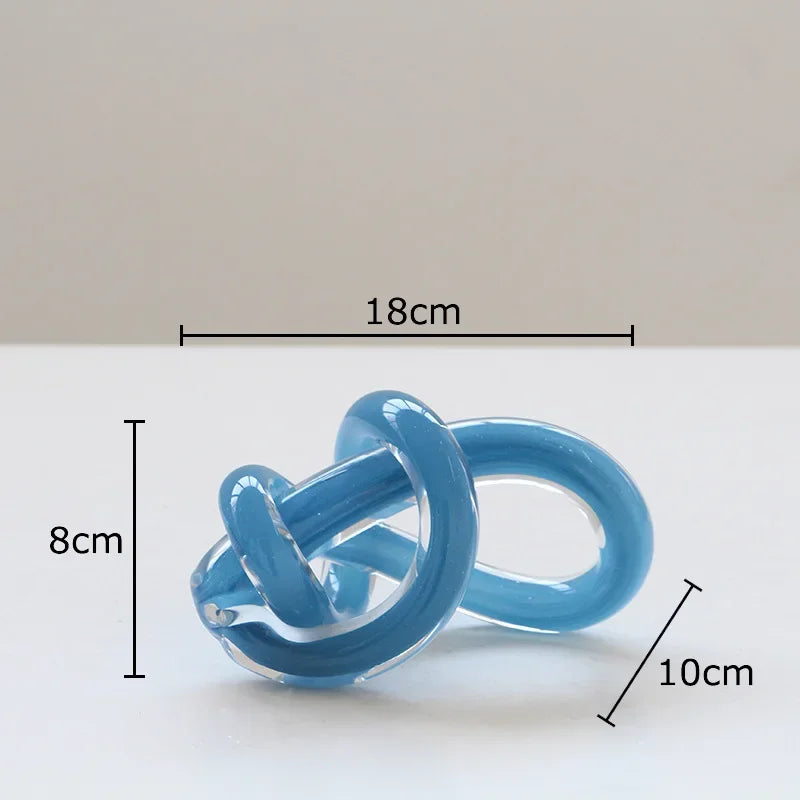 Afralia™ Twisted Knot Glass Chain Cluster Ornaments for Stylish Desk & Room Decor