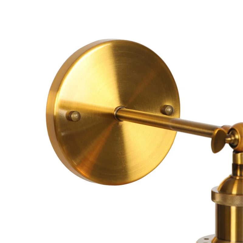 Afralia™ Gold LED Wall Sconces Iron Loft Retro Home Bedroom Lamp