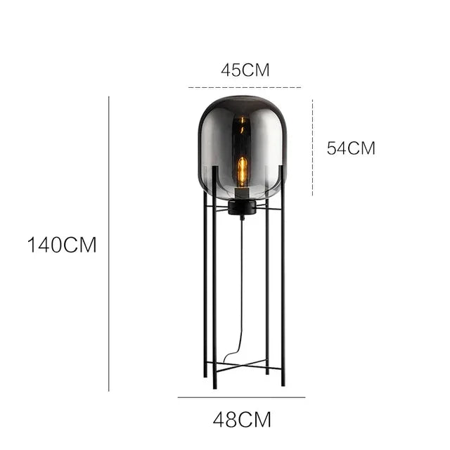 Afralia™ Glass Ball LED Floor Lamp - Postmodern Scandinavian Design