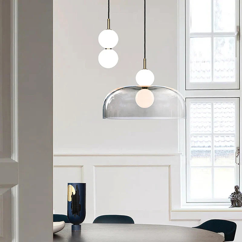 Afralia™ Glass Ball Pendant Light for Duplex Stairwells, Living Room, Bedroom, and Staircase Decor
