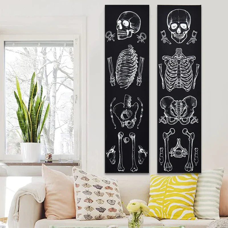 Afralia™ Skull Tapestry: Psychedelic Skeleton Hippie Wall Hanging & Mandala Art