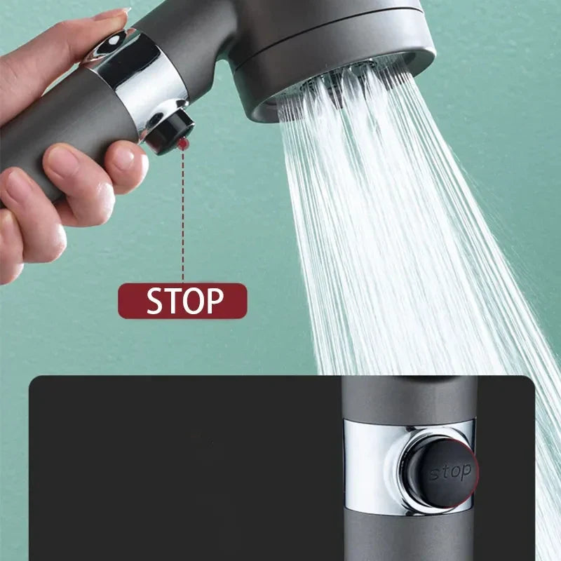 Afralia™ High Pressure Portable Massage Shower Head - One-Key Stop Water