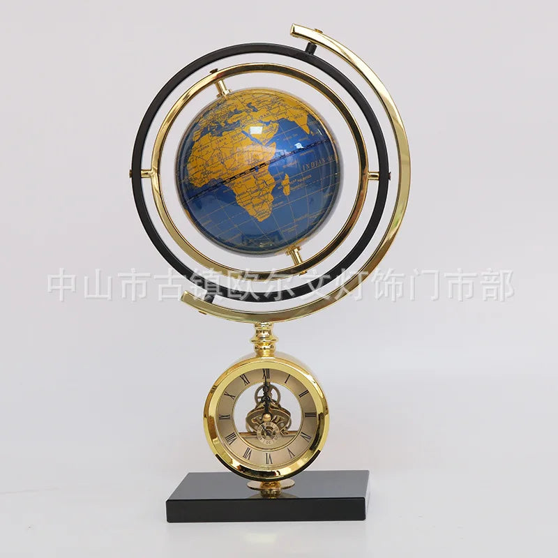 Afralia™ Clock Globe Decoration: Elegant Office & Living Room Home Decor