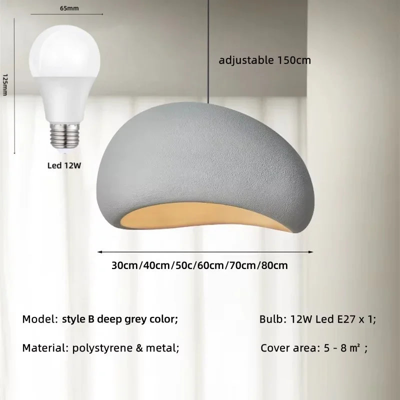 Afralia™ Wabi Sabi E27 LED Pendant Light - Nordic Minimalism Loft Hang Lamp