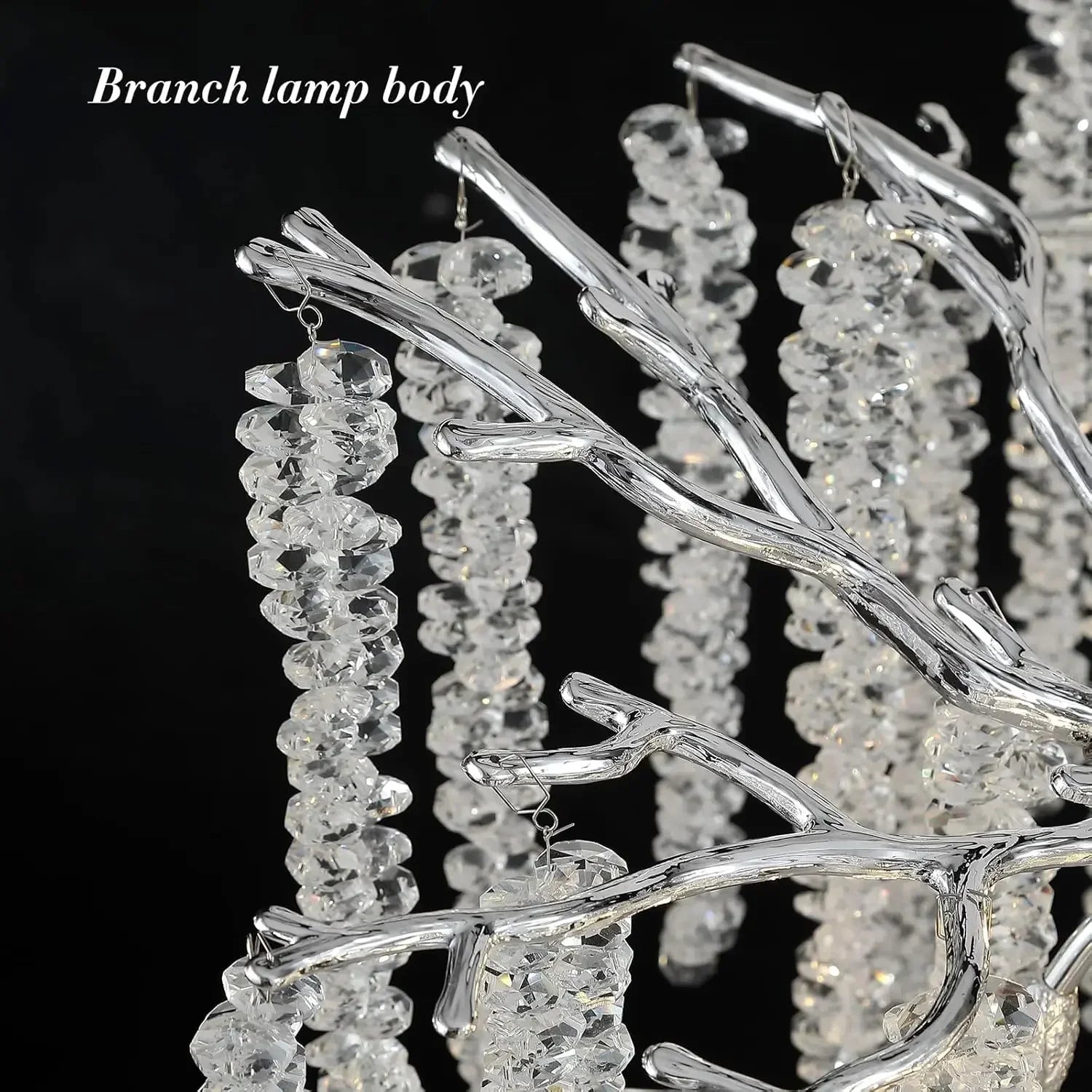 Afralia™ Large Silver Rectangular Crystal Chandelier for Dining & Living Room