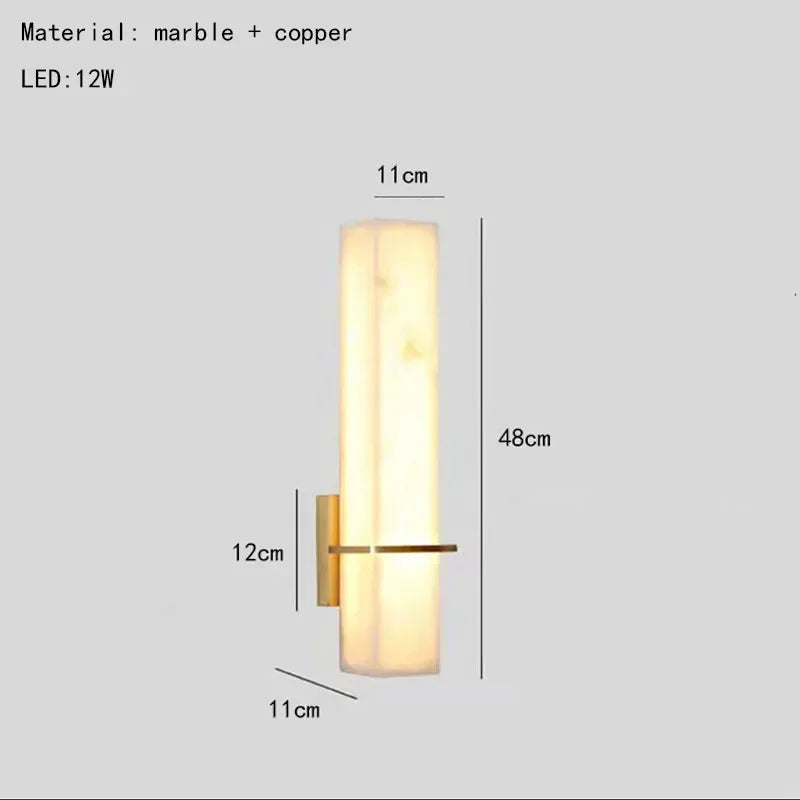 Marble Wall Lamp Copper Sconce by Afralia™ for Living Room Stairs Bedroom Dining