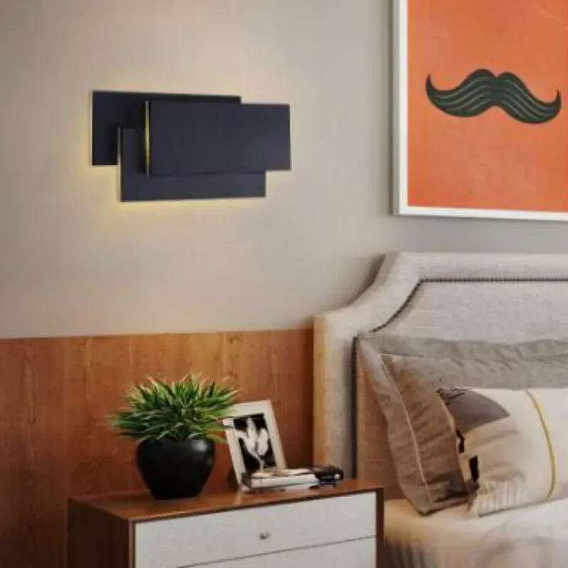 Afralia™ Modern 18W LED Wall Lamp for Living Room, Bedroom, Hotel - Aluminum Square Candlestick Light