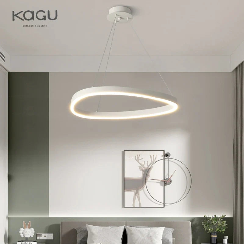 Afralia™ Modern Brushed Rings LED Chandelier Ceiling Light for Living Room Bedroom