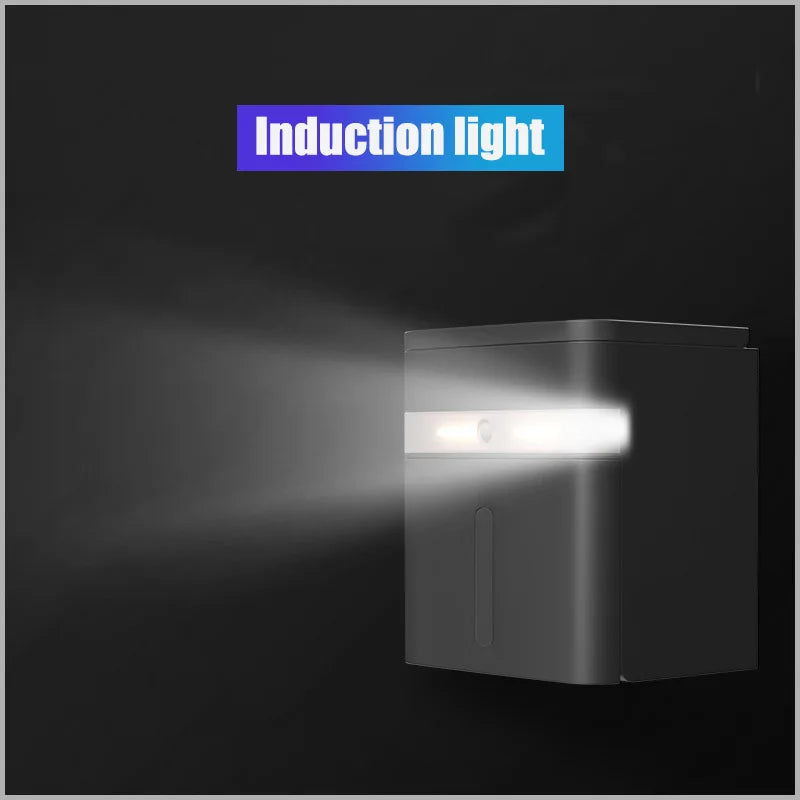 Afralia™ Induction Light Toilet Paper Holder with Storage Rack