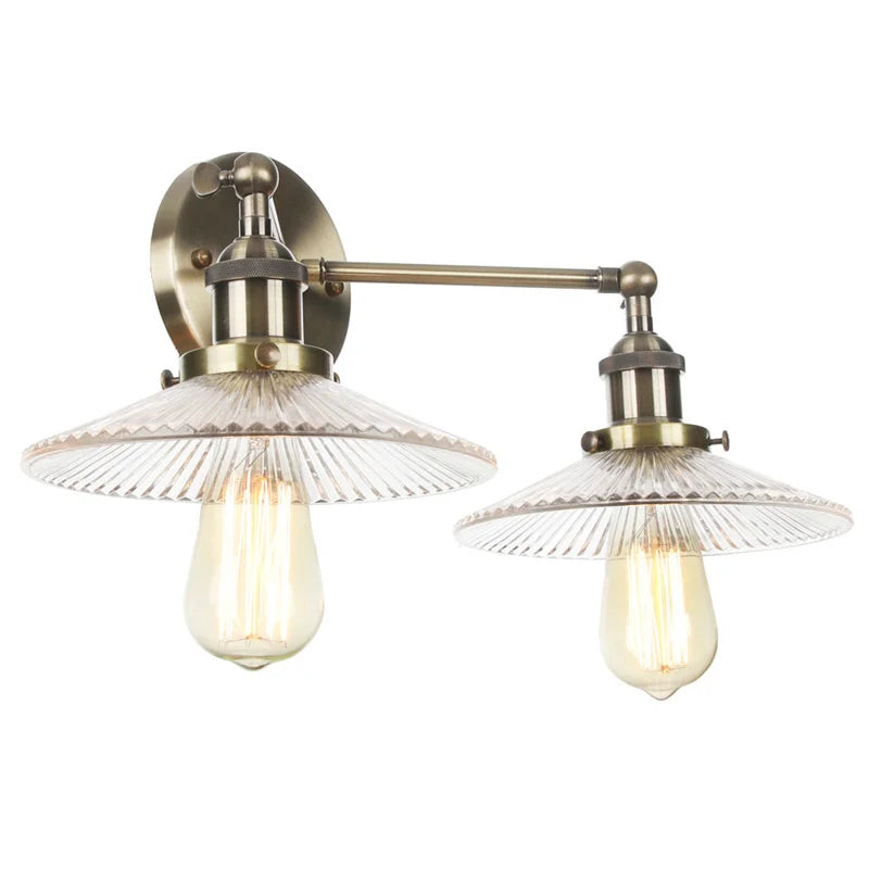 Afralia™ Vintage 2-Head Clear Glass Wall Lamp
