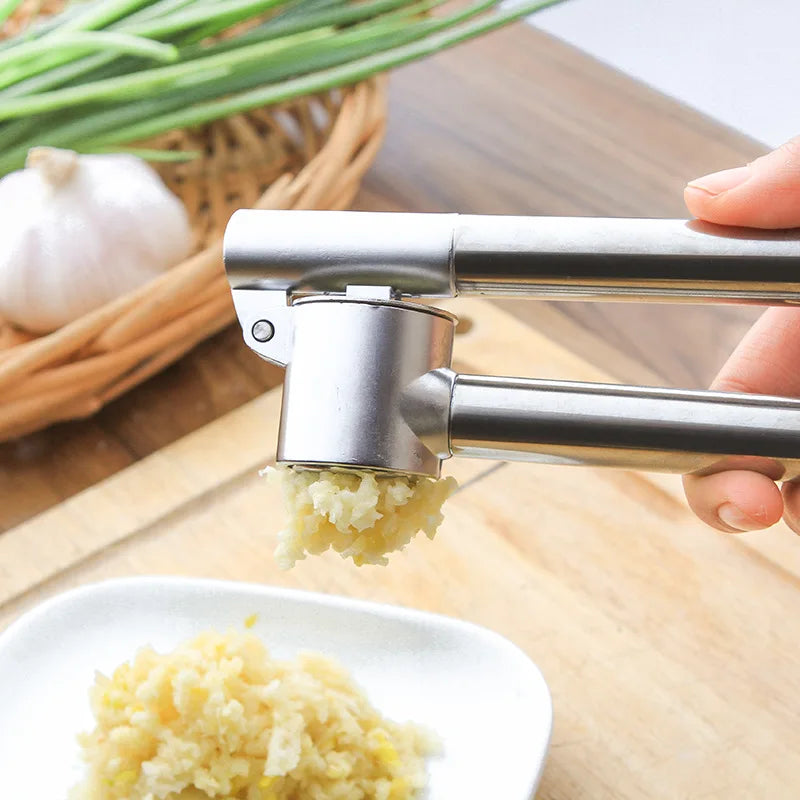 Afralia™ Stainless Steel Garlic Press Crusher Masher Squeezer Kitchen Gadget