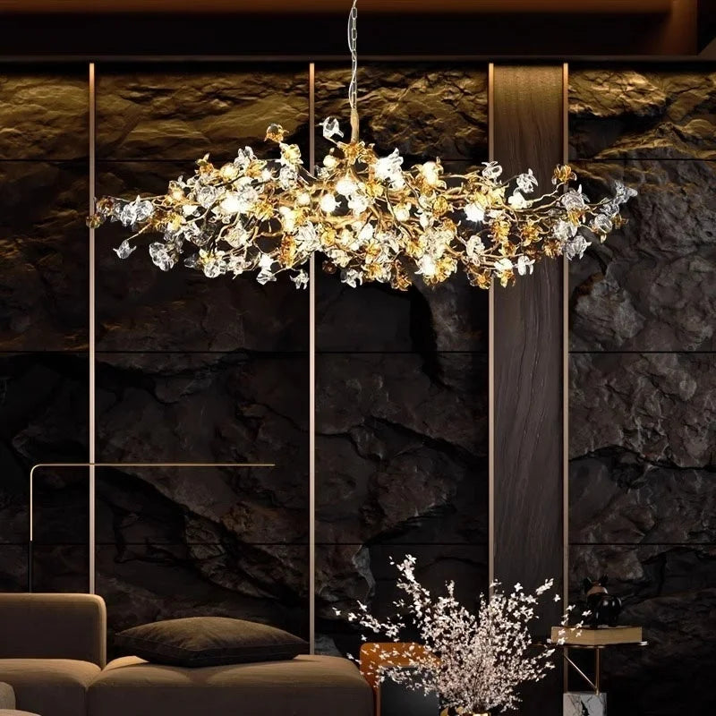 Afralia™ Crystal Branch Chandelier: Luxury Designer Ceiling Crystal Light for Living Room and Bar