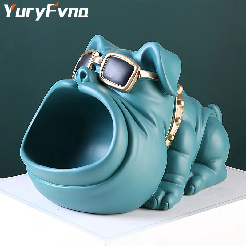 Afralia™ Cool Dog Sculpture Table Decoration Decorative Coin Bank Storage Box