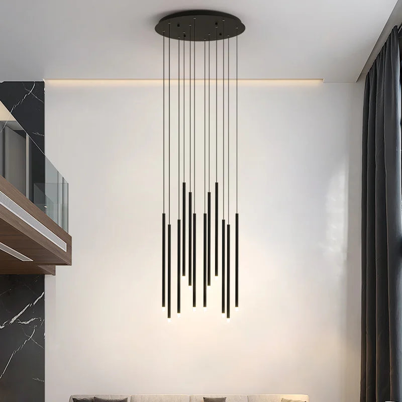 Afralia™ Spiral LED Acrylic Chandelier for Dining Room Stairs Home Decoration