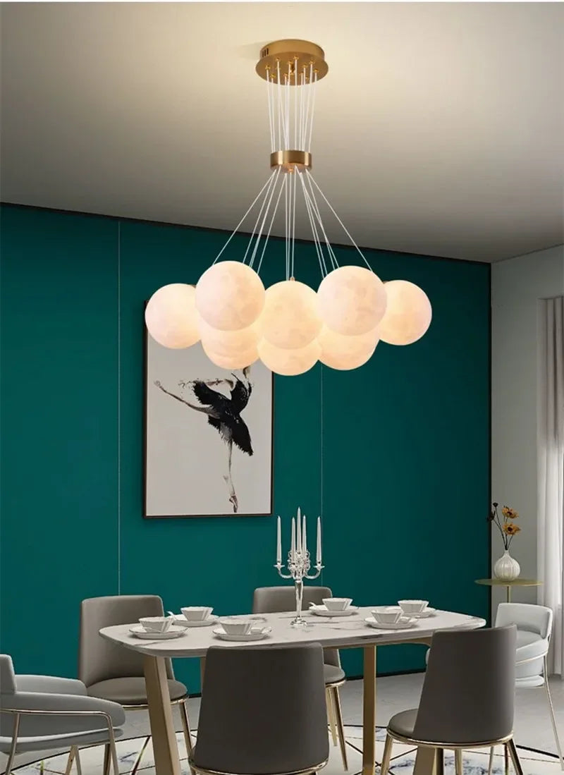 Afralia™ Nordic Moon Chandelier: Elegant Ceiling Light for Living Room, Bedroom, Dining