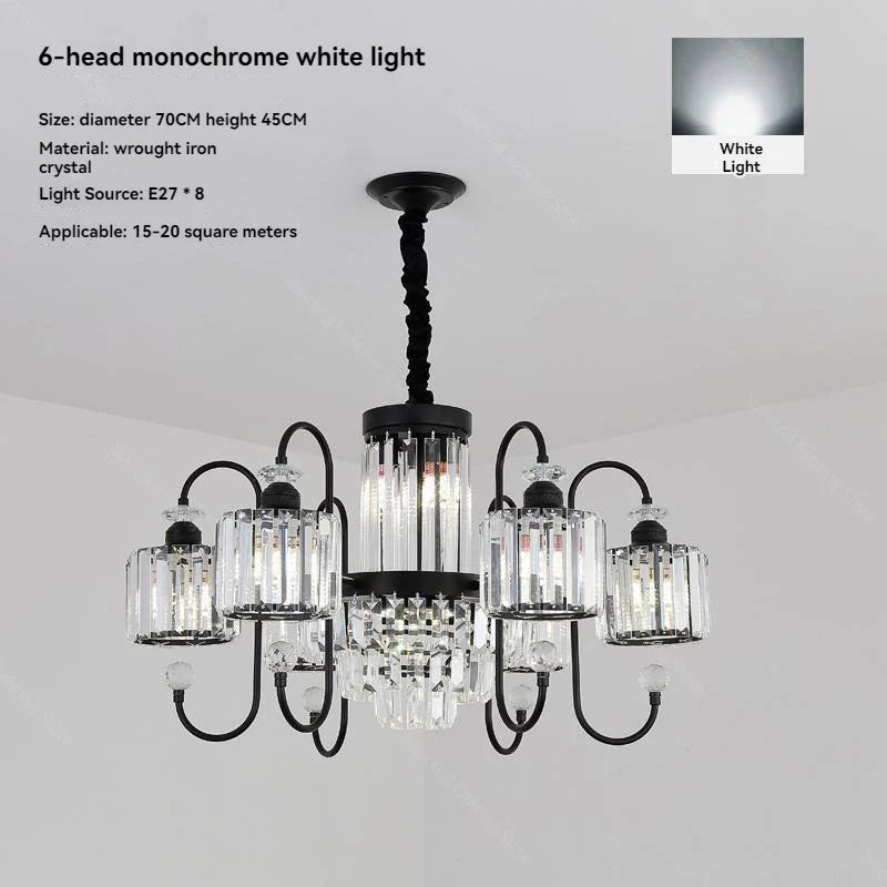 Afralia™ Nordic Copper LED Crystal Chandelier for Living Room, Dining Room, and Bedroom