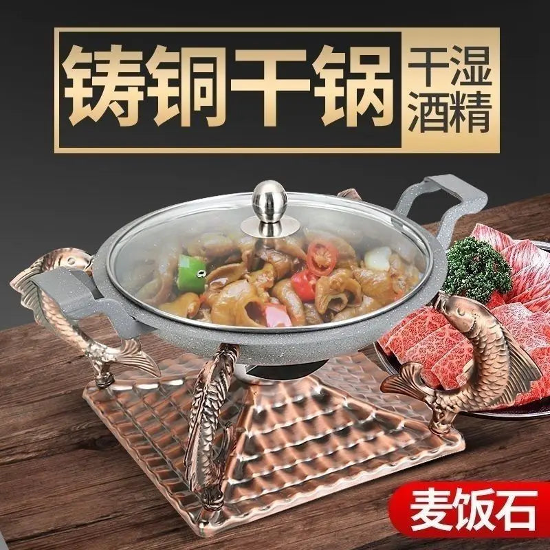 Afralia™ Premium Seafood Feast Pot Set with Solid Alcohol Stove and Tableware