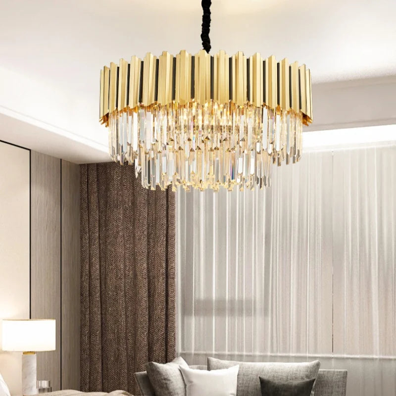 Afralia™ Crystal Chandelier: Modern Light Luxury for Dining, Living, Bedroom & Study