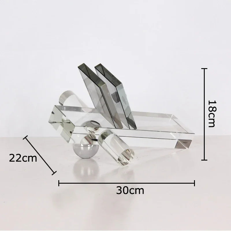 Afralia™ Geometric Crystal Ball Desk Ornament: Abstract Crafts Crystal Artwork for Aesthetic Room Decor