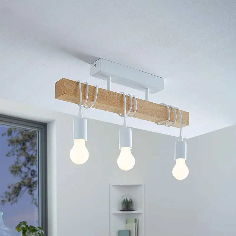 Afralia™ Wood Chandelier Light: Solid Wooden Ceiling Pendant for Dining, Living Room & Restaurant