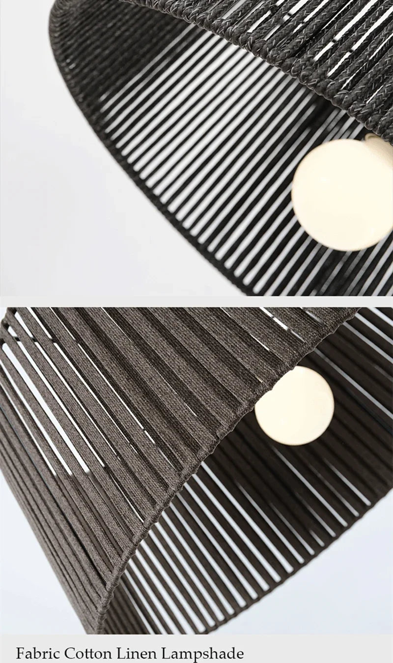 Afralia™ Nordic Vintage Hemp Rope Pendant Lamp for Dining Room and Restaurant