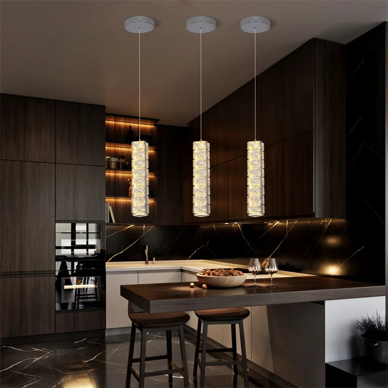 Afralia™ Modern K9 Crystal Chandelier Pendant Light for Living Dining Room Home Decor