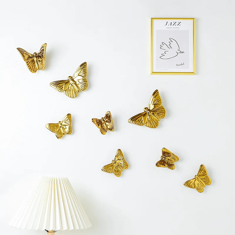 Afralia™ Golden Butterfly Wall Decoration Set