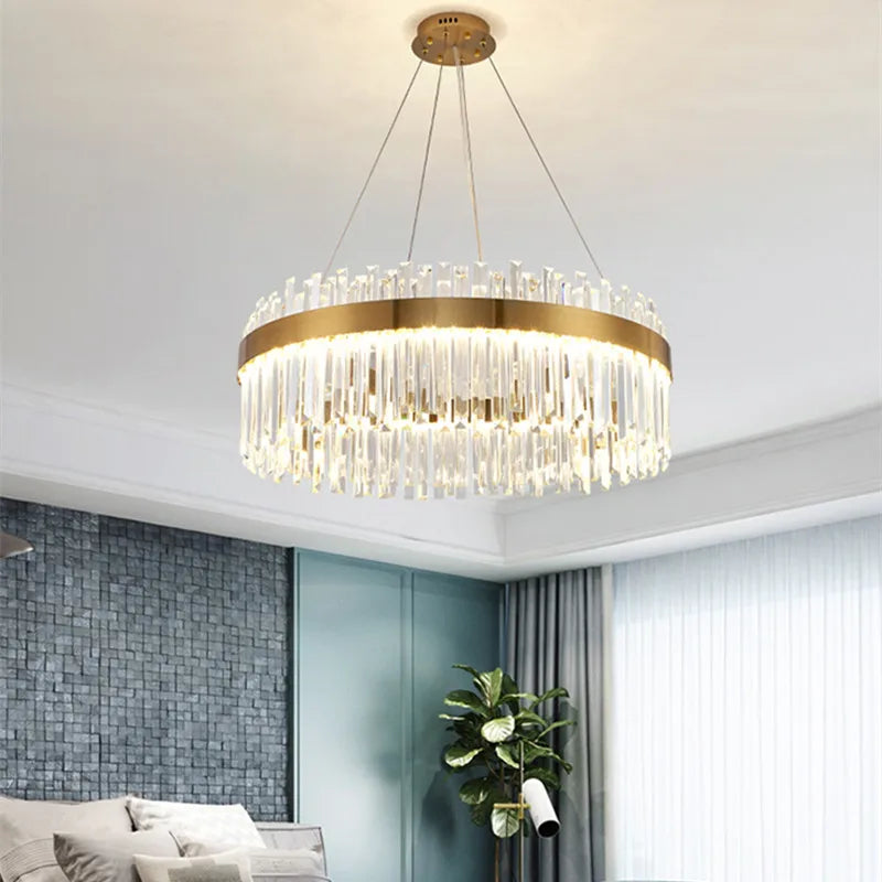 Afralia™ Oval Led Ceiling Chandelier for Living Room, Restaurant, Hotel, Hall, Villa - Bedroom Light Fixture