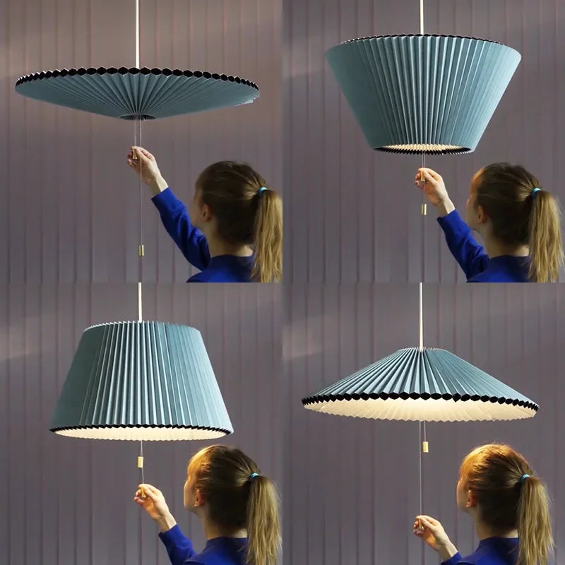 Afralia™ Deformed Fabric Umbrella Chandeliers LED Lamp for Home Lighting