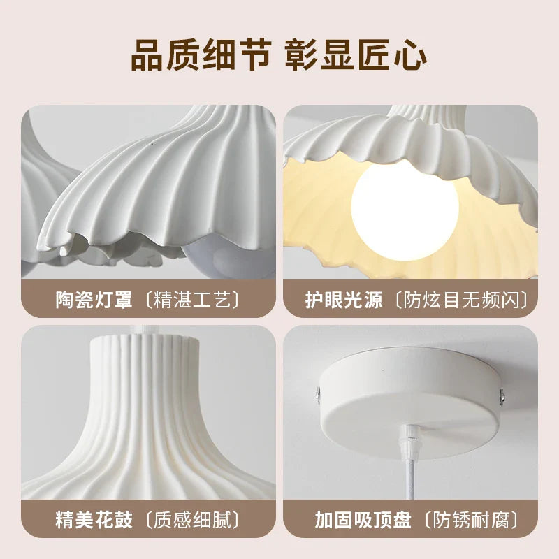 Afralia™ Modern Minimalist Kitchen Dining Table with Japanese Ceramic Pendant Light