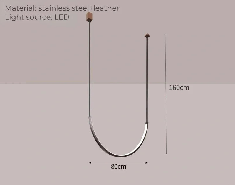 Afralia™ Nordic Leather Chandelier LED Pendant Light for Home and Restaurant