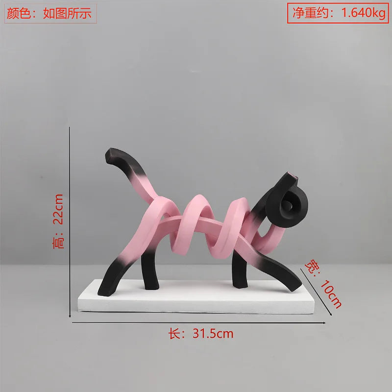 Afralia™ Abstract Cat Sculpture: Resin Handicrafts for Children's Room Decor