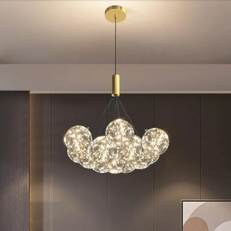 Afralia™ Starlight Glass Bubble Chandelier for Modern Indoor Spaces