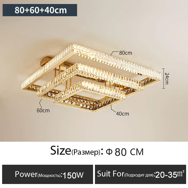 Afralia™ Luxury LED Crystal Ceiling Chandelier for Modern Living Room Lighting