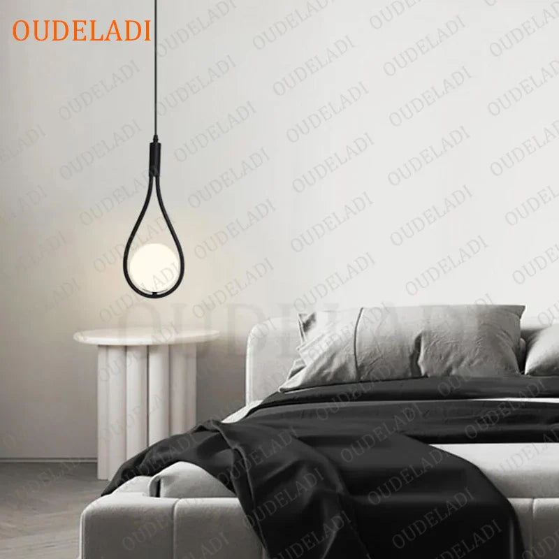 Afralia™ Modern Glass Ball Brass Pendant Lights - Nordic Bedroom Decor Lighting